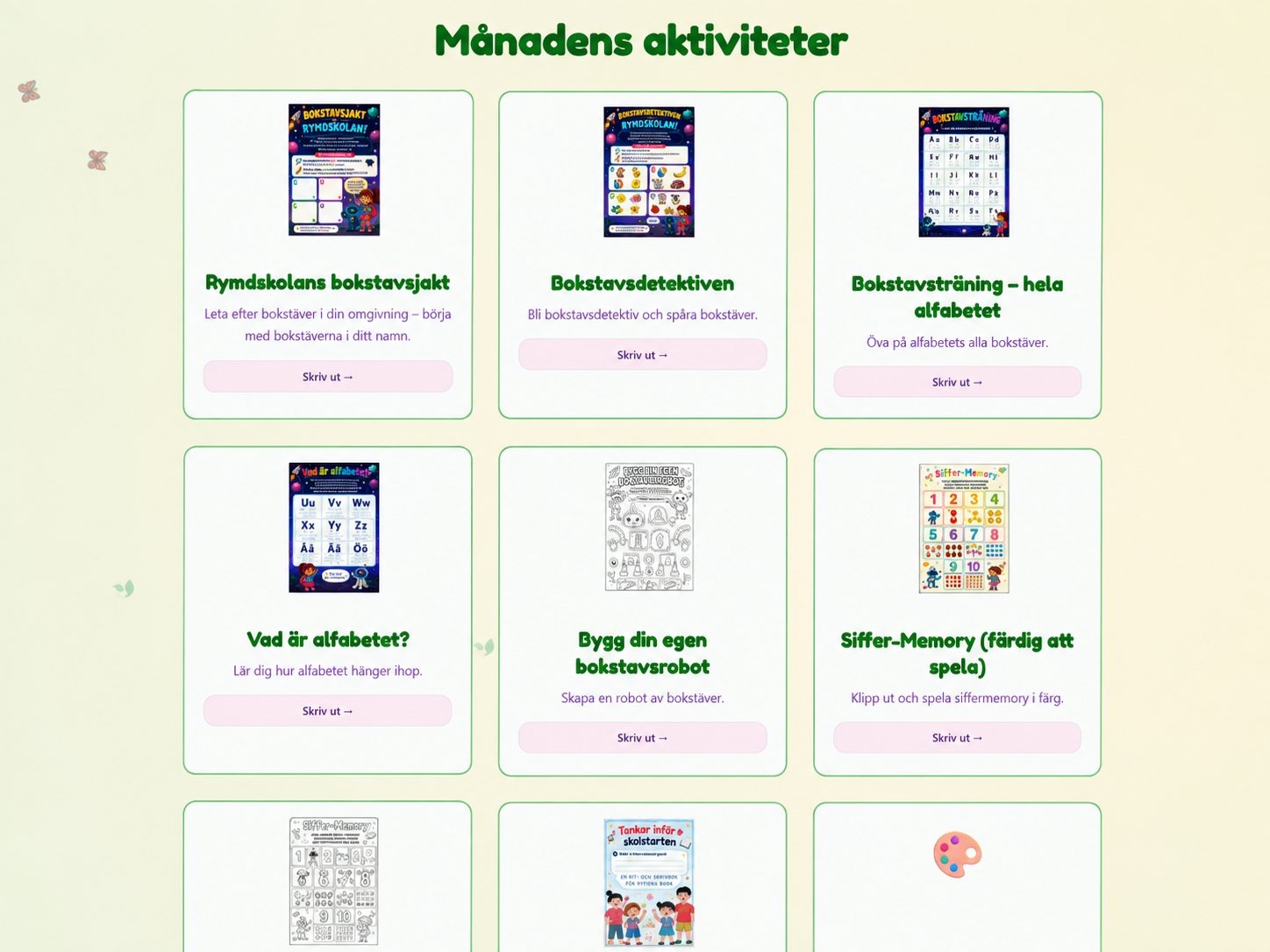 Månadens aktiviteter